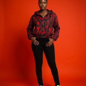 Ankara Crop Hoodie Jacket