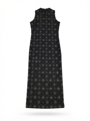 MINED Sleeveless High-Neck Denim Maxi Dress